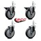 Service Caster 5'' Thermo Rubber Wheel Swivel 7/16'' Grip Ring Stem Caster Set 2 Brake, 4PK SCC-GR20S514-TPRB-PLB-716138-2-S-2 - alternate 4